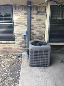 Filter base, drain overflow control, drain clean out. Straight lines, anchored flex conduit, line set cover.